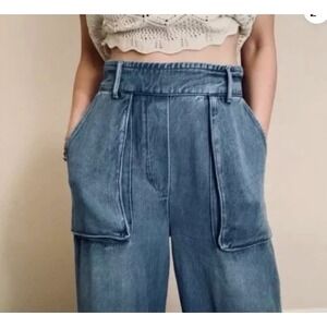 YFB Sadie Raw Hem Jeans Wide Leg Pull On Soft Festival YOUNG FABULOUS BROKE L